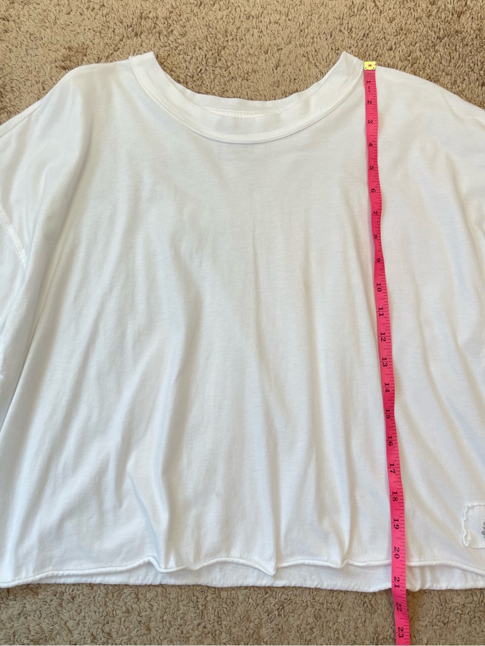 FREE PEOPLE Inspire Boxy Cropped Oversized Short Sleeve White Tee Shirt Size XL - Picture 12 of 16